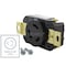 Ac Works Locking Receptacle, L10-20R, 20 A, 125/250V AC, 3 Pole, Flush Mount, Black FML1020R - alternate 3